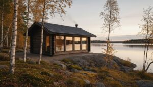 modern hirsisauna exterior