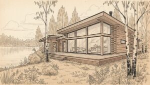 modern log cabin Finland