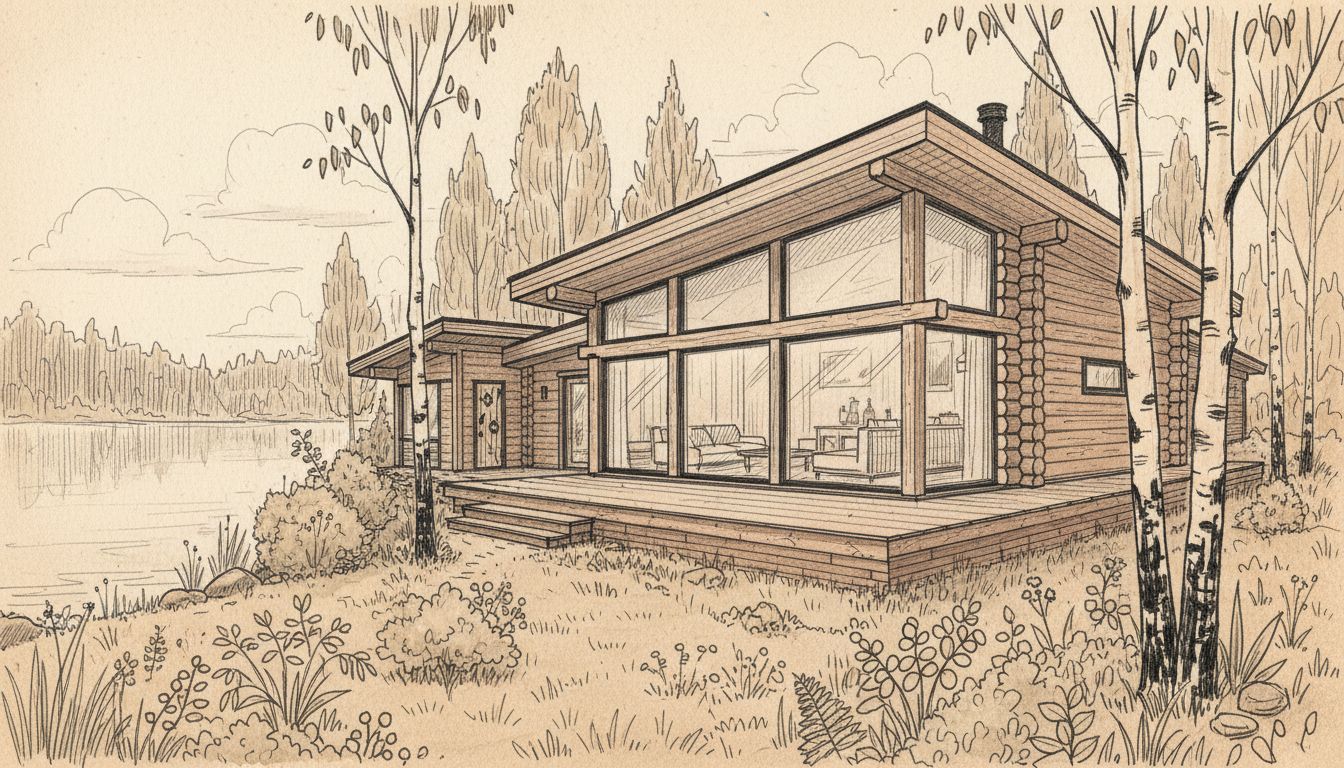 modern log cabin Finland