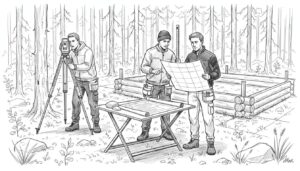 hirsirakennus tontin mittaus