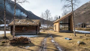 Sjarmerende hytter – både tradisjonelle og moderne – i vakker fjelldal