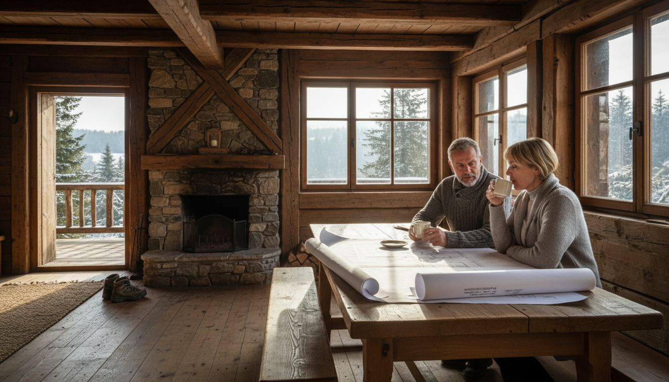 Pärchen genießt die Zeit im gemütlichen Fachwerk-Ferienhaus