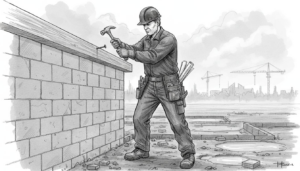 Rakentaja tekee töitä ilman tarvittavia lupia.