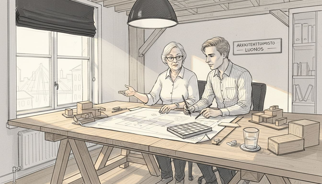 Puurakentamiseen erikoistuneen arkkitehtitoimiston suunnitteluprosessi