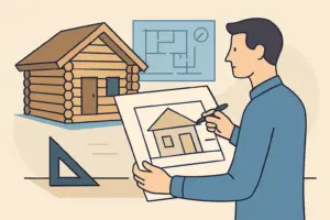 Hirsirunko omien piirustusten mukaan ilman mutkia