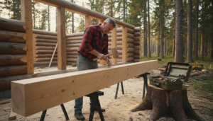 Carpenter building handcrafted timber house exterior