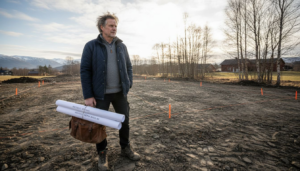 Prosjektleder på byggeplass for enebolig