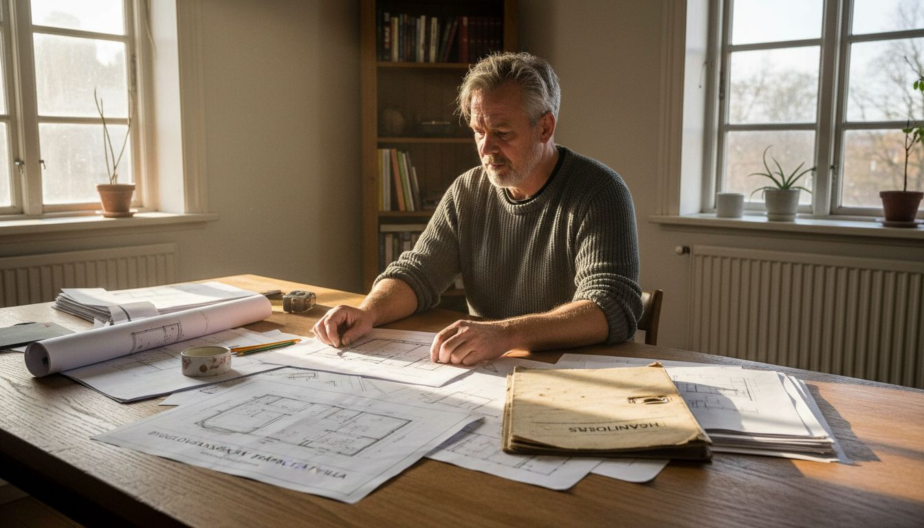 I ett hörnrum sitter någon och går igenom bygglovshandlingar, sorterar dem och ser till att allt hamnar på rätt plats.