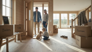 Familjen har nu flyttat in i sitt nya inflyttningsklara hus