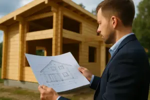 Hirsirunko arkkitehdin suunnitelmien mukaan