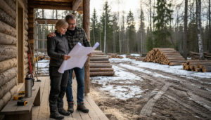 Par delar med sig av sina erfarenheter från att bygga en timmervilla