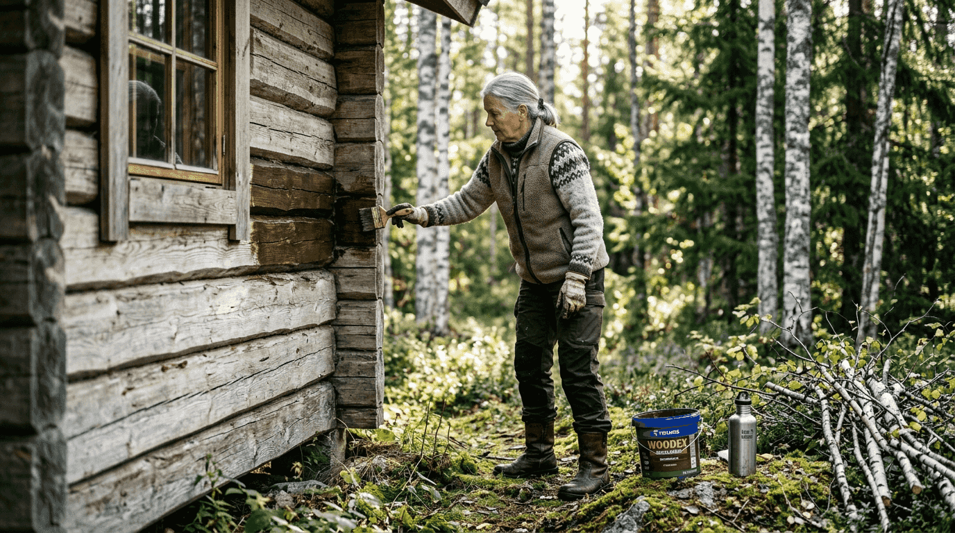 Als Handwerkerin beim Bau von Blockhäusern mitten in der finnischen Wildnis