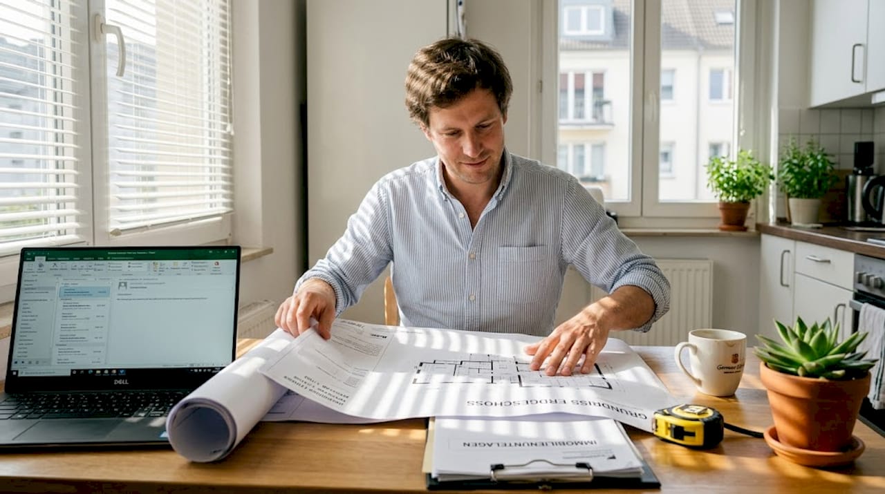 Am Küchentisch schmiedet jemand Pläne für den nächsten Holzbau.