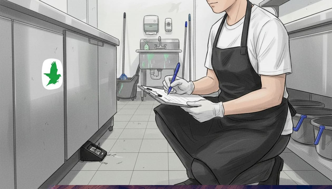 Man walking to outdoor sauna cabin